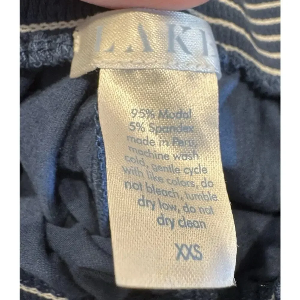 LAKE Pajama Shorts Women’s Size XXS‎ Blue Modal Blend Pull On Comfy